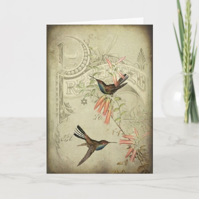 Carte Colibris vintages (Devant)