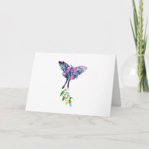 Carte Collage art insect art BUTTERFLY XMAS LIGHTS