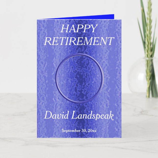 Carte Collage de 1 photo en métal bleu décoratif Retrait (Devant)