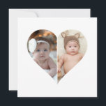 Carte Collage de 2 Photos en forme de Coeur<br><div class="desc">Cette conception de photo en forme de cœur personnalisée agence magnifiquement vos souvenirs préférés en forme de cœur, symbolisant l'amour et la connexion. Parfaite pour des occasions spéciales comme les anniversaires, les mariages ou la Saint-Valentin, cette conception met en valeur vos moments chéris de manière significative et artistique. Sa disposition...</div>