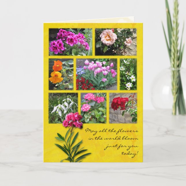 Carte Collage de fleurs (Devant)