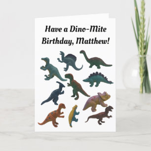 Carte Collage de jouets en plastique Dinosaures sur mesu