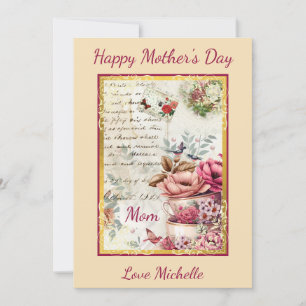 Carte Collage de la fête des mères vintages