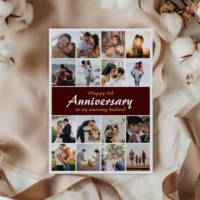 Carte Collage de la Personnaliser de l'anniversaire du m (Capture cherished memories and express heartfelt love in one beautifully crafted card.)