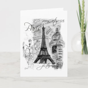 Carte Collage de la Tour Eiffel à Paris