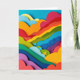 Carte Collage de papier prisme arc-en-ciel