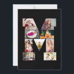 Carte Collage de photo de la lettre M en noir et blanc<br><div class="desc">Ce collage photo de monogramme est un design personnalisé qui combine un monogramme audacieux (initiales ou une lettre) avec une collection de photos disposées artistiquement à l'intérieur ou autour de lui. C'est une façon élégante de mettre en valeur des souvenirs tout en ajoutant une touche unique et élégante à la...</div>