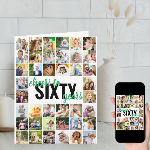 Carte Collage de photos de 60e anniversaire