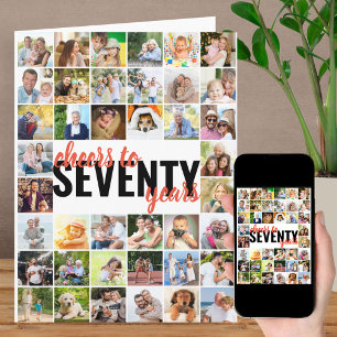 Carte Collage de photos de 70 ans à 70e anniversaire