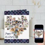 Carte Collage de photos de coeur 36 Pic Love Hearts Anni<br><div class="desc">Carte d'anniversaire Heart Photo Collage mariage que vous pouvez personnaliser avec jusqu'à 36 photos différentes et votre message personnalisé à l'intérieur. Le collage photo en forme de coeur est composé de photos verticales, paysages et carrés. Si vous avez des problèmes avec une photo montrant au mieux, essayez de la recadrer...</div>