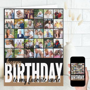 Carte Collage de photos de l'oncle 31 Photo Joyeux Anniv
