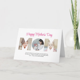 Carte Collage de photos de maman découpé pour la fête de