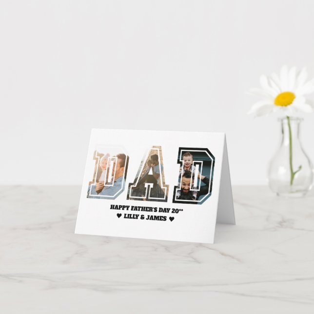 Carte Collage de photos en forme de lettres DAD pour la  (Petite plante)