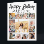 Carte Collage de photos géantes Joyeux Anniversaire Plié<br><div class="desc">Envoyez de grands vœux d'anniversaire avec un collage de photos géant de 22 x 28 cm sur une carte de vœux pliée avec un nom personnalisé. Toutes les images et le texte de ce modèle sont faciles à personnaliser. Les couleurs et les styles de police sont également faciles à modifier...</div>