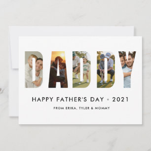 Carte Collage de photos minimaliste Papa Joyeuse Fête de