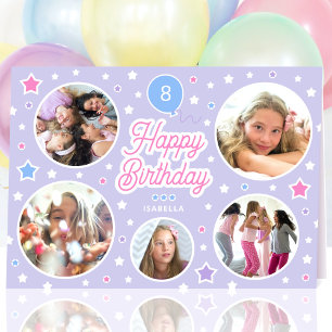 Carte Collage de photos personnalisé pour l'anniversaire