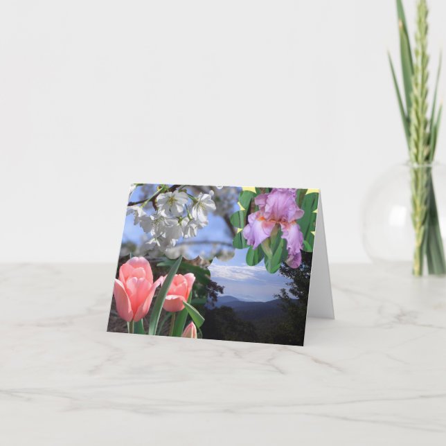 Carte Collage floral pittoresque (Devant)