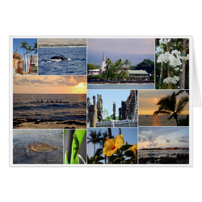 Carte Collage Kailua Kona Hawaii (Devant horizontal)