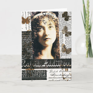 Carte Collage Médiatique Mélange Avec Jolie Dame