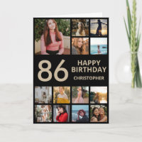 Collage photo de 86e anniversaire 13 Photos Black 