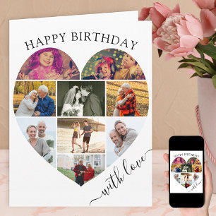 Carte Collage photo de 9 photos avec Joyeux Anniversaire