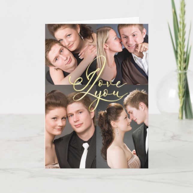 Carte Collage photo de Saint-Valentin Je t'aime (Devant)