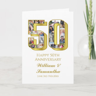 Carte Collage photo du 50e anniversaire du Mariage d'or