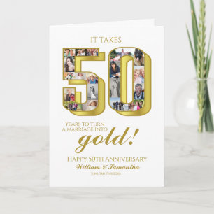 Carte Collage photo du 50e anniversaire du Mariage d'or