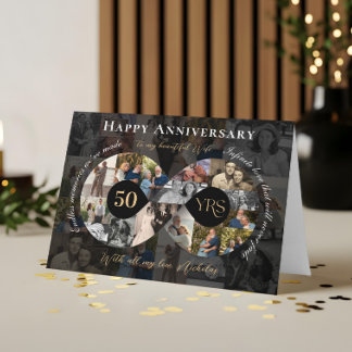 Carte Collage photo du 50e anniversaire du Mariage Infin