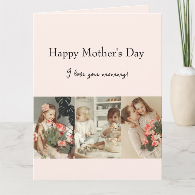 Carte Collage photo et message - Cadeau personnalisé | (Devant)