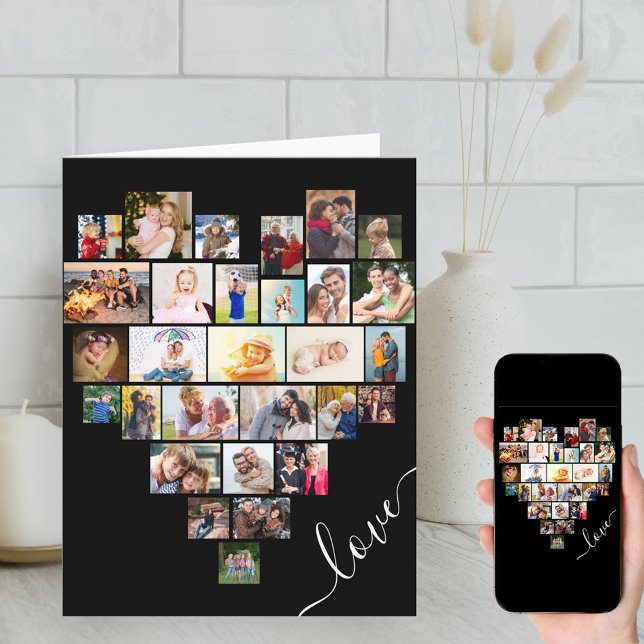 Carte Collage photo Love Heart Happy Anniversary (Créateur téléchargé)