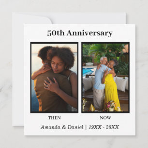 Carte Collage photo noir et blanc 2 Anniversaire