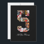 Carte Collage photo noir et blanc numéro 5<br><div class="desc">Ce produit personnalisable est conçu pour que les photos soient disposées de manière à former la forme d'un nombre. Il est souvent utilisé pour les célébrations importantes comme les anniversaires, les mariages ou les réalisations, permettant aux utilisateurs de mettre en valeur des images mémorables dans un seul et même affichage...</div>