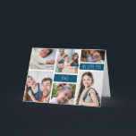 Carte Collage photo Papa nous t'aimons<br><div class="desc">Carte de collage photo moderne. Le design comporte 6 photos et « Papa nous t'aimons » en lettrage tendance sur fond marine. Cadeau idéal pour papa pour la fête des pères,  Noël ou anniversaire,  etc.</div>