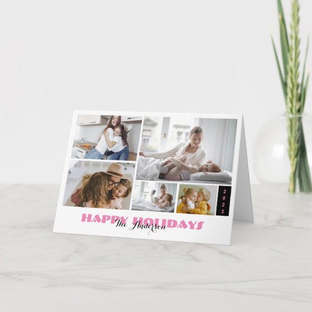 Carte Collage photo personnalisé 5 jours fériés (Devant)