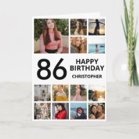 Collage photo pour 86e anniversaire 13 Photos Noir