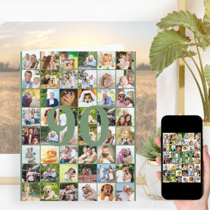 Carte Collage photo pour 90 ans ou tout âge Grand Annive