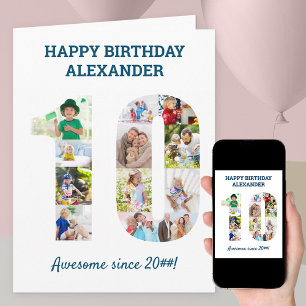 Carte Collage photo pour le 10ème anniversaire