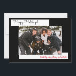 Carte Collage photo Simple Black Holiday 5<br><div class="desc">Joyeux Noël. Ajoutez vos photos. Modifiez les polices en cliquant sur "personnaliser". Cela vous permet d'ajouter plus d'une photo au dos. Celui-ci est noir pour un look minimaliste et moderne.</div>