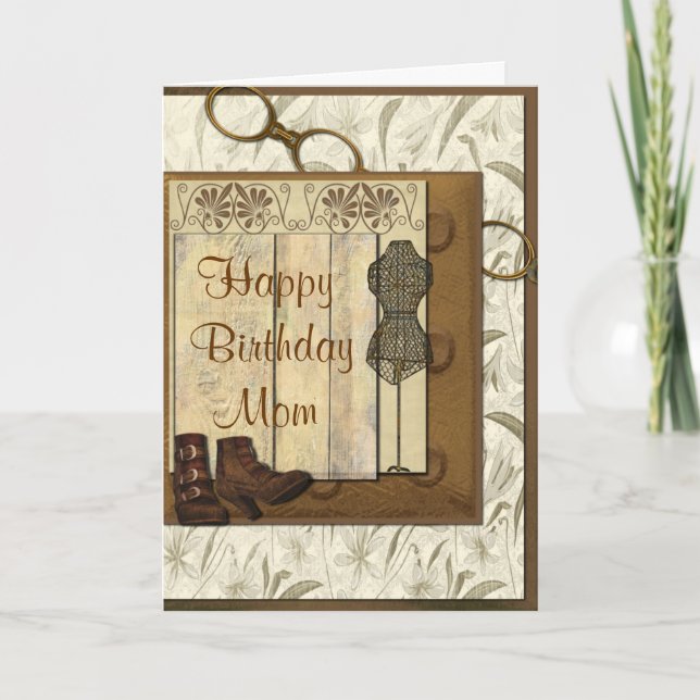 Carte Collage Steampunk vintage Anniversaire (Devant)