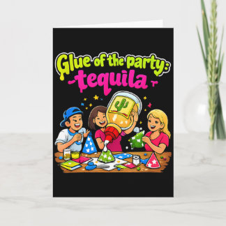 Carte Colle de la fête Tequila artisanale Blague Design 