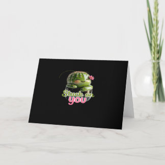 Carte Collé Sur Toi Cactus Mignon Pun Kawaii Saint-Valen