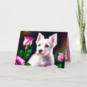 Carte Collection Chien Doux et Rose