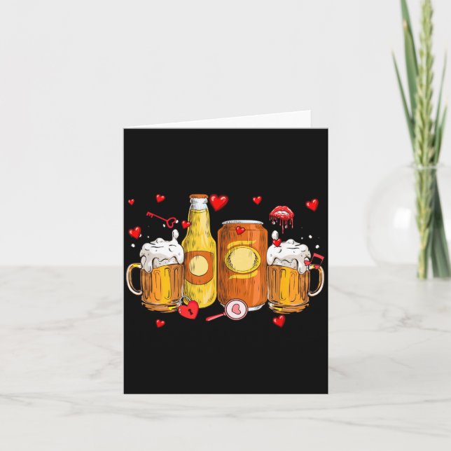 Carte Collection de bière Saint-Valentin Buveur assorti (Devant)