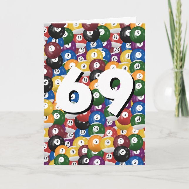 Carte Collection de boules de billard pour 69e anniversa (Devant)