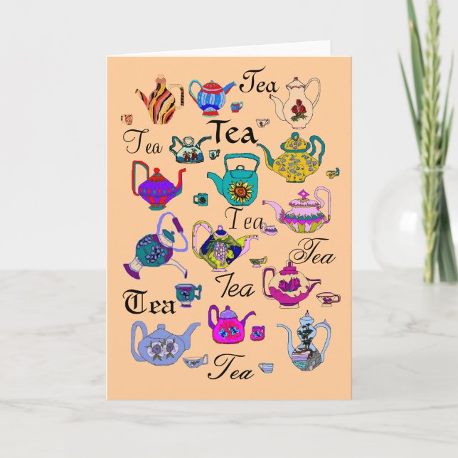 Carte Collection de théières Vintages (vierge à l'intéri (Devant)