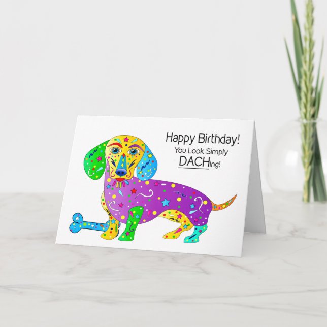 Carte Collection Kaleidoscope pour chien Dachshund (Devant)