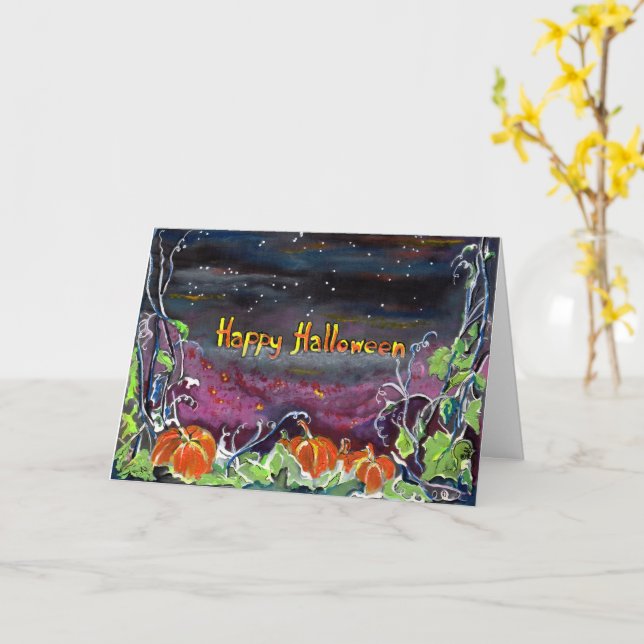 Carte Collection magique de Halloween de citrouilles (Fleur jaune)