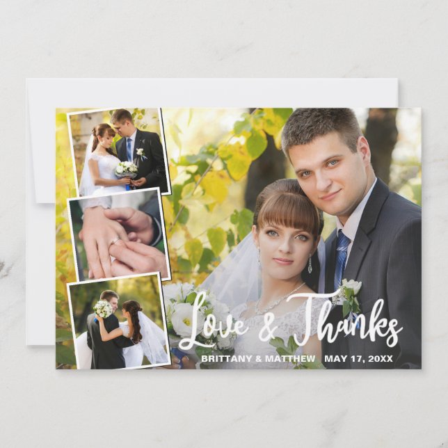 Carte Collection moderne 4 Mariage photo Merci (Devant)