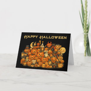 Carte Collection Rétro Vintage de Mémentos d'Halloween